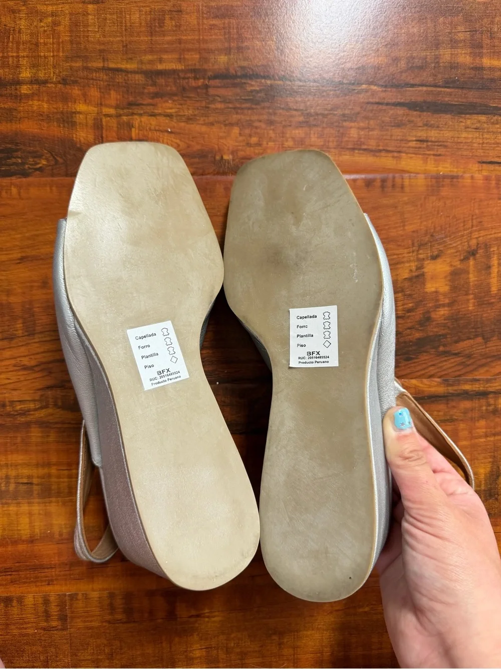 Rachel Comey Silver Leather Wedge Slingback Sandals